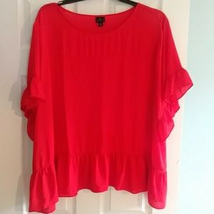 Red top with Ruffles 2x